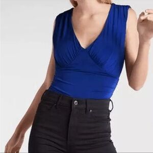 Express Royal Blue Body Contour Compression Sleeveless Bodysuit, S
